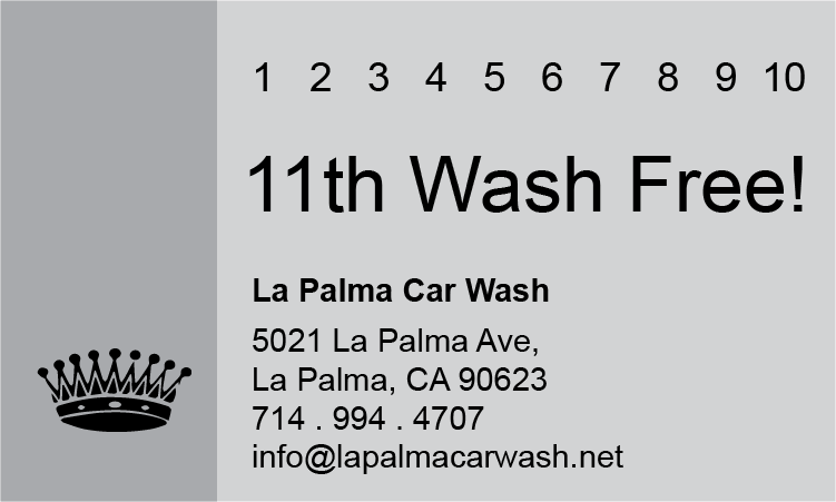 buy 10 washes, get the 11th wash free!